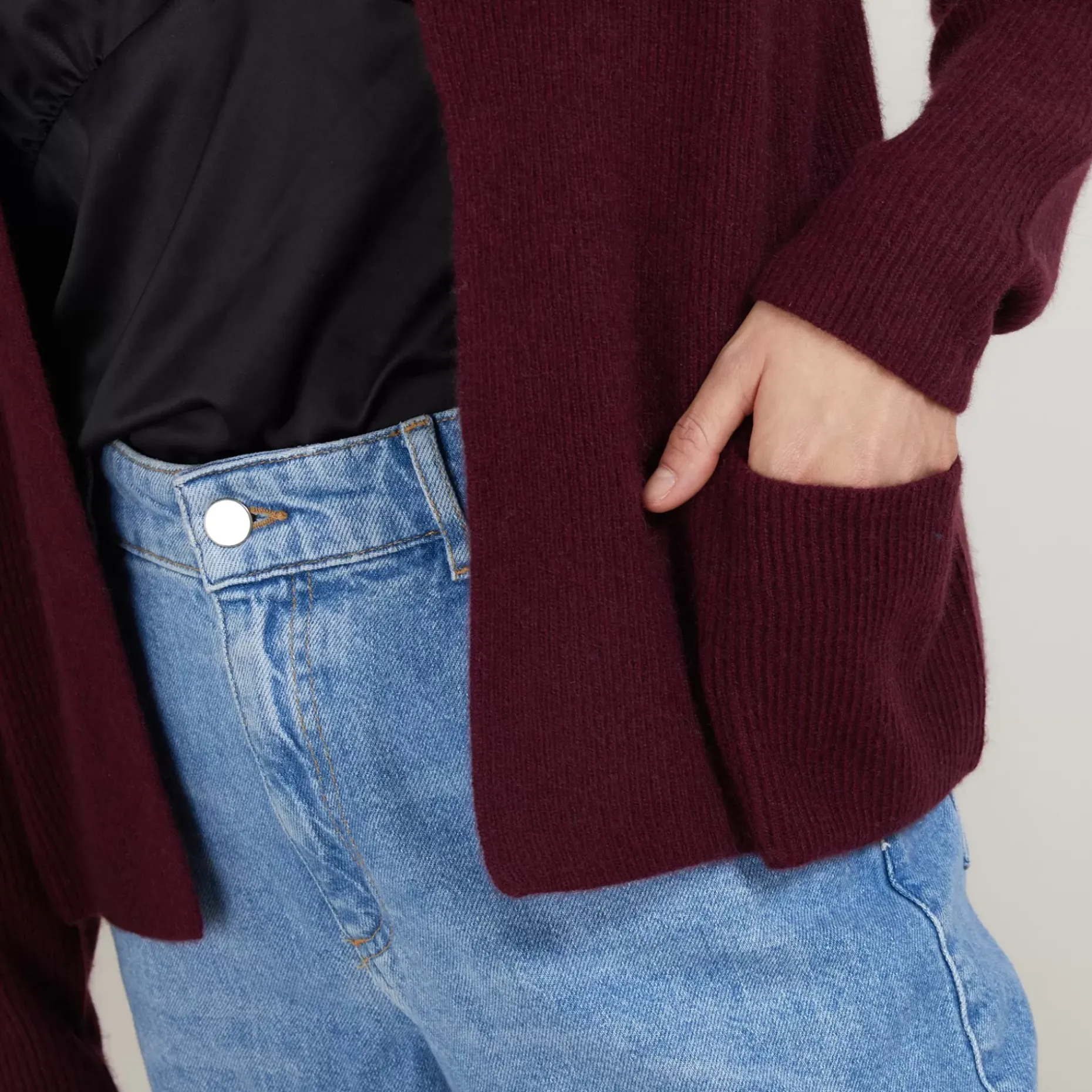 Maison Montagut Vestes Et Gilets>Gilet Court En Cachemire Avec Poches - Basma