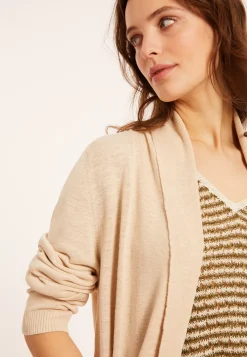 Maison Montagut Vestes Et Gilets>Gilet En Lin Flamme Col Chale - Maelle