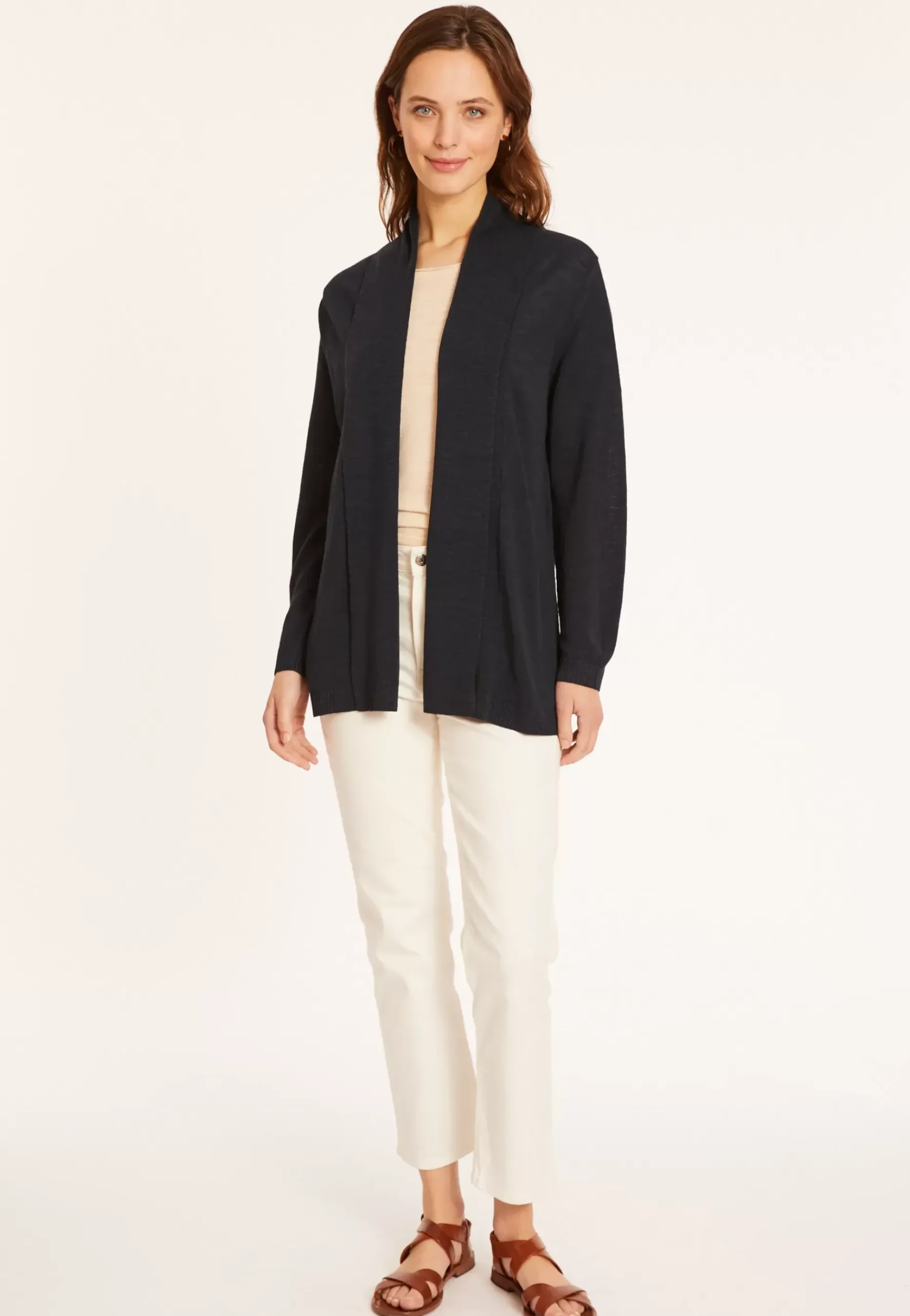Maison Montagut Vestes Et Gilets>Gilet En Lin Flamme Col Chale - Maelle