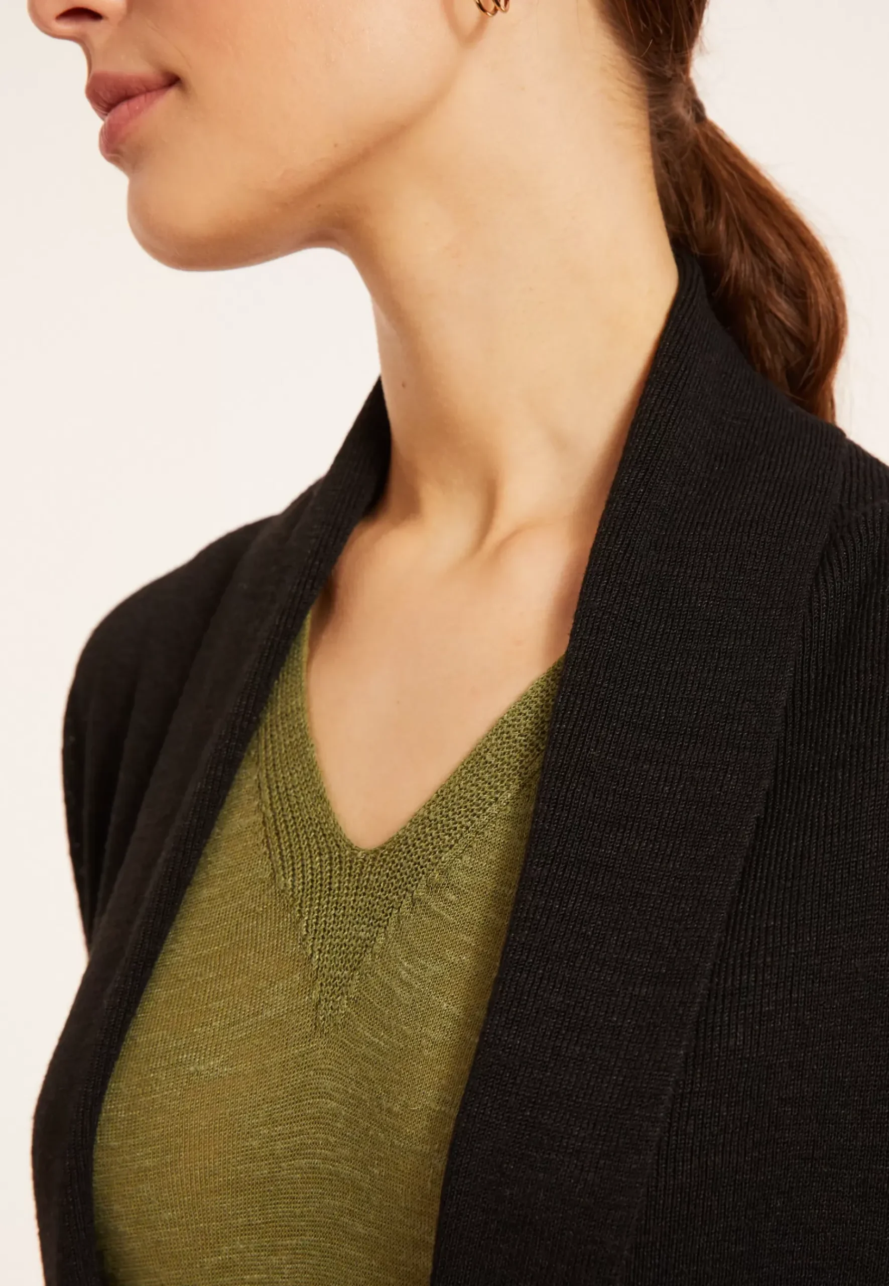 Maison Montagut Vestes Et Gilets>Gilet En Lin Flamme Col Chale - Maelle