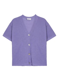 Maison Montagut T-Shirts>Gilet Manches Courtes En Lin Flamme - Tanya