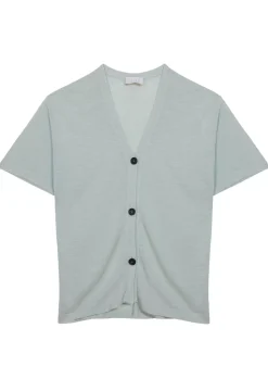 Maison Montagut T-Shirts>Gilet Manches Courtes En Lin Flamme - Tanya