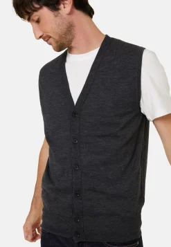 Maison Montagut Vestes Et Gilets>Gilet Sans Manches Avec Logo En Laine Merinos - Ernardo