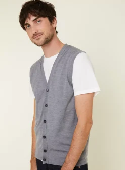 Maison Montagut Vestes Et Gilets>Gilet Sans Manches Avec Logo En Laine Merinos - Ernardo