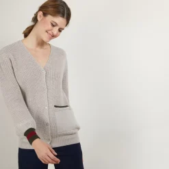 Maison Montagut Vestes Et Gilets>Gilet Tricolore En Laine - Faeza