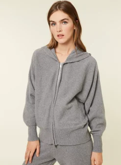 Maison Montagut Vestes Et Gilets>Gilet Zippe A Capuche En Cachemire Melange - Albin