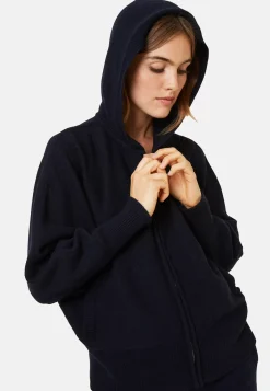 Maison Montagut Vestes Et Gilets>Gilet Zippe A Capuche En Cachemire Melange - Albin