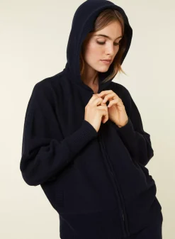 Maison Montagut Vestes Et Gilets>Gilet Zippe A Capuche En Cachemire Melange - Albin