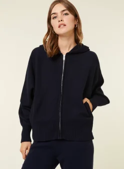 Maison Montagut Vestes Et Gilets>Gilet Zippe A Capuche En Cachemire Melange - Albin