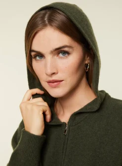 Maison Montagut Vestes Et Gilets>Gilet Zippe A Capuche En Cachemire Melange - Alfred