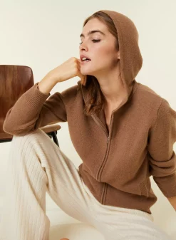 Maison Montagut Vestes Et Gilets>Gilet Zippe A Capuche En Cachemire Melange - Alfred