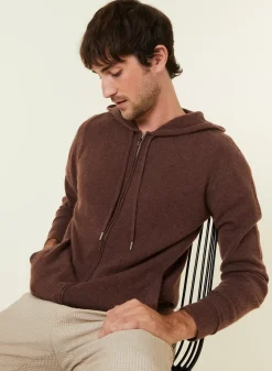 Maison Montagut Vestes Et Gilets>Gilet Zippe A Capuche En Cachemire 2 Fils - Bradley