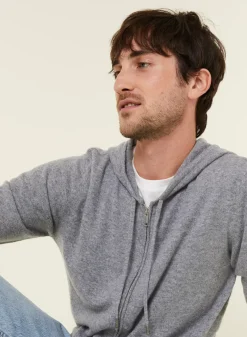 Maison Montagut Vestes Et Gilets>Gilet Zippe A Capuche En Cachemire 2 Fils - Bradley