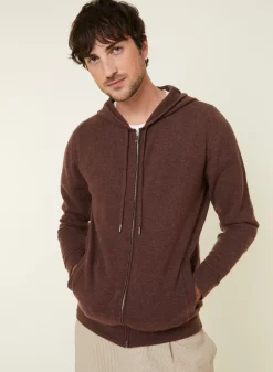 Maison Montagut Vestes Et Gilets>Gilet Zippe A Capuche En Cachemire 2 Fils - Bradley