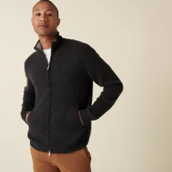 Maison Montagut Vestes Et Gilets>Gilet Zippe A Poches En Cachemire 2 Fils - Eloane