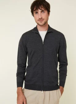 Maison Montagut Vestes Et Gilets>Gilet Zippe Avec Logo En Laine Merinos - Estian