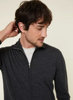 Maison Montagut Vestes Et Gilets>Gilet Zippe Avec Logo En Laine Merinos - Estian