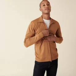 Maison Montagut Vestes Et Gilets>Gilet Zippe Avec Logo En Laine Merinos - Estian