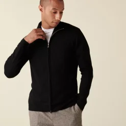 Maison Montagut Vestes Et Gilets>Gilet Zippe Avec Logo En Laine Merinos - Estian