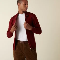 Maison Montagut Vestes Et Gilets>Gilet Zippe Avec Logo En Laine Merinos - Estian