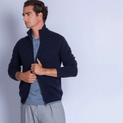 Maison Montagut Vestes Et Gilets>Gilet Zippe Avec Poches En Cachemire 4 Fils - Francois
