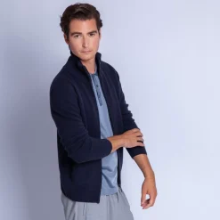 Maison Montagut Vestes Et Gilets>Gilet Zippe Avec Poches En Cachemire 4 Fils - Francois