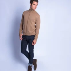 Maison Montagut Vestes Et Gilets>Gilet Zippe Avec Poches En Cachemire 4 Fils - Francois