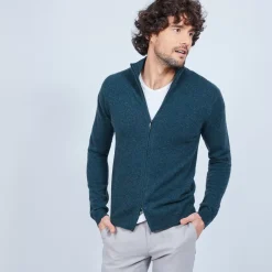 Maison Montagut Vestes Et Gilets>Gilet Zippe En Cachemire 2 Fils Sans Poches Marc-Antoine