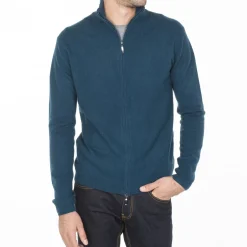 Maison Montagut Vestes Et Gilets>Gilet Zippe En Cachemire 2 Fils Sans Poches Marc-Antoine