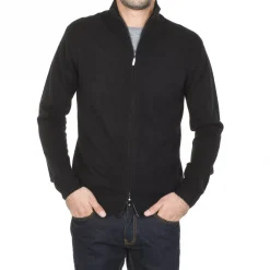 Maison Montagut Vestes Et Gilets>Gilet Zippe En Cachemire 2 Fils Sans Poches Marc-Antoine