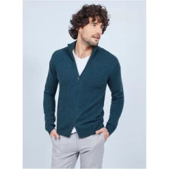 Maison Montagut Vestes Et Gilets>Gilet Zippe En Cachemire 2 Fils Sans Poches Marc-Antoine