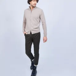 Maison Montagut Vestes Et Gilets>Gilet Zippe En Cachemire 2 Fils Sans Poches Marc-Antoine