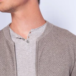 Maison Montagut Vestes Et Gilets>Gilet Zippe En Coton Cachemire - Hiro