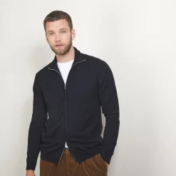Maison Montagut Vestes Et Gilets>Gilet Zippe En Laine Merinos - Bastian