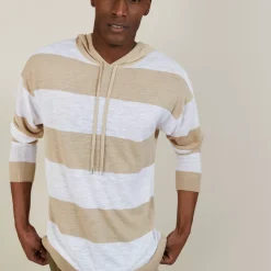 Maison Montagut Pulls>Hoodie Bicolore En Lin Flamme - Philip