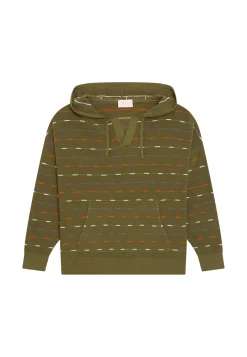 Maison Montagut Pulls>Hoodie En Coton Bio Col Tunisien - Melanie Kaki