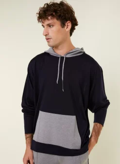 Maison Montagut Fil Lumiere Pour Lui>Hoodie Fil Lumiere Et Merinos - Flavien Bleu Marine