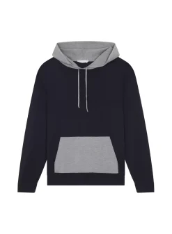 Maison Montagut Fil Lumiere Pour Lui>Hoodie Fil Lumiere Et Merinos - Flavien Bleu Marine