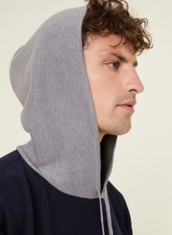 Maison Montagut Fil Lumiere Pour Lui>Hoodie Fil Lumiere Et Merinos - Flavien Bleu Marine