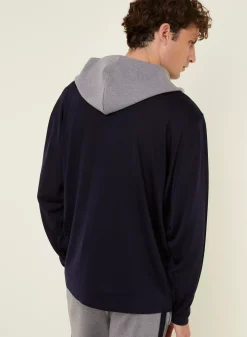 Maison Montagut Fil Lumiere Pour Lui>Hoodie Fil Lumiere Et Merinos - Flavien Bleu Marine