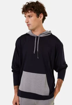 Maison Montagut Fil Lumiere Pour Lui>Hoodie Fil Lumiere Et Merinos - Flavien Bleu Marine