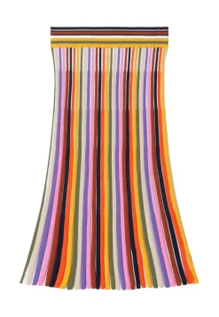 Maison Montagut Jupes>Jupe Plissee En Coton Bio - Merle Multicolore