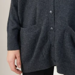 Maison Montagut Vestes Et Gilets>Long Cardigan A Poches En Cachemire - Blush