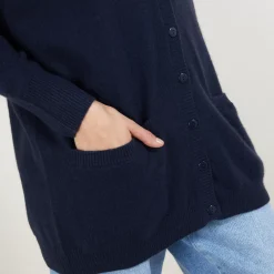 Maison Montagut Vestes Et Gilets>Long Cardigan A Poches En Cachemire - Blush