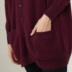 Maison Montagut Vestes Et Gilets>Long Cardigan A Poches En Cachemire - Blush