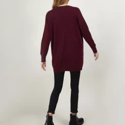 Maison Montagut Vestes Et Gilets>Long Cardigan A Poches En Cachemire - Blush