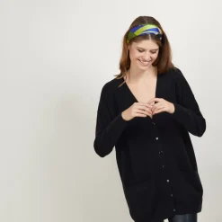 Maison Montagut Vestes Et Gilets>Long Cardigan A Poches En Cachemire - Blush