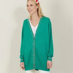 Maison Montagut Vestes Et Gilets>Long Cardigan En Lin Cachemire - Narcissa