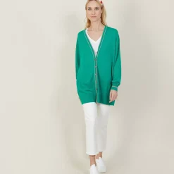 Maison Montagut Vestes Et Gilets>Long Cardigan En Lin Cachemire - Narcissa