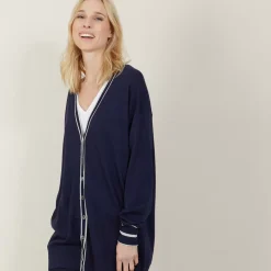 Maison Montagut Vestes Et Gilets>Long Cardigan En Lin Cachemire - Narcissa